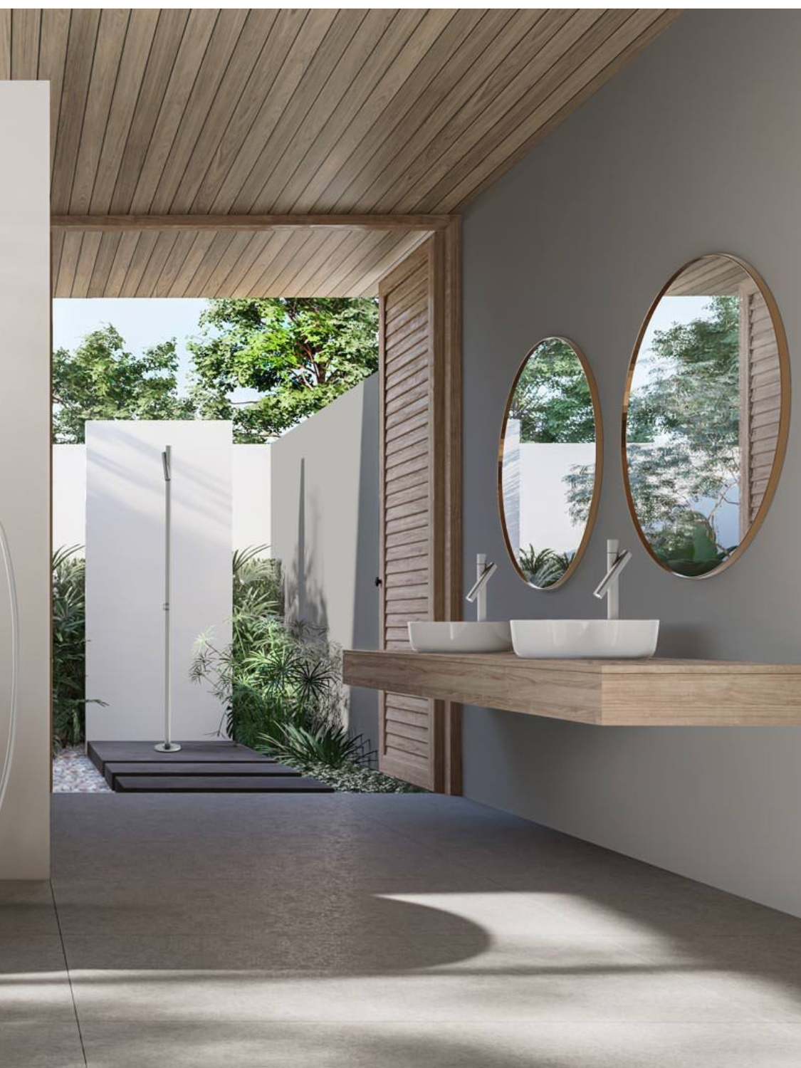 Oceněná italská designová sprcha do zahrady nebo k bazénu z nerezové oceli